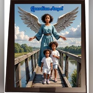 Guardian Angel In A Glass Front Frame 8x10 Picture AI wall